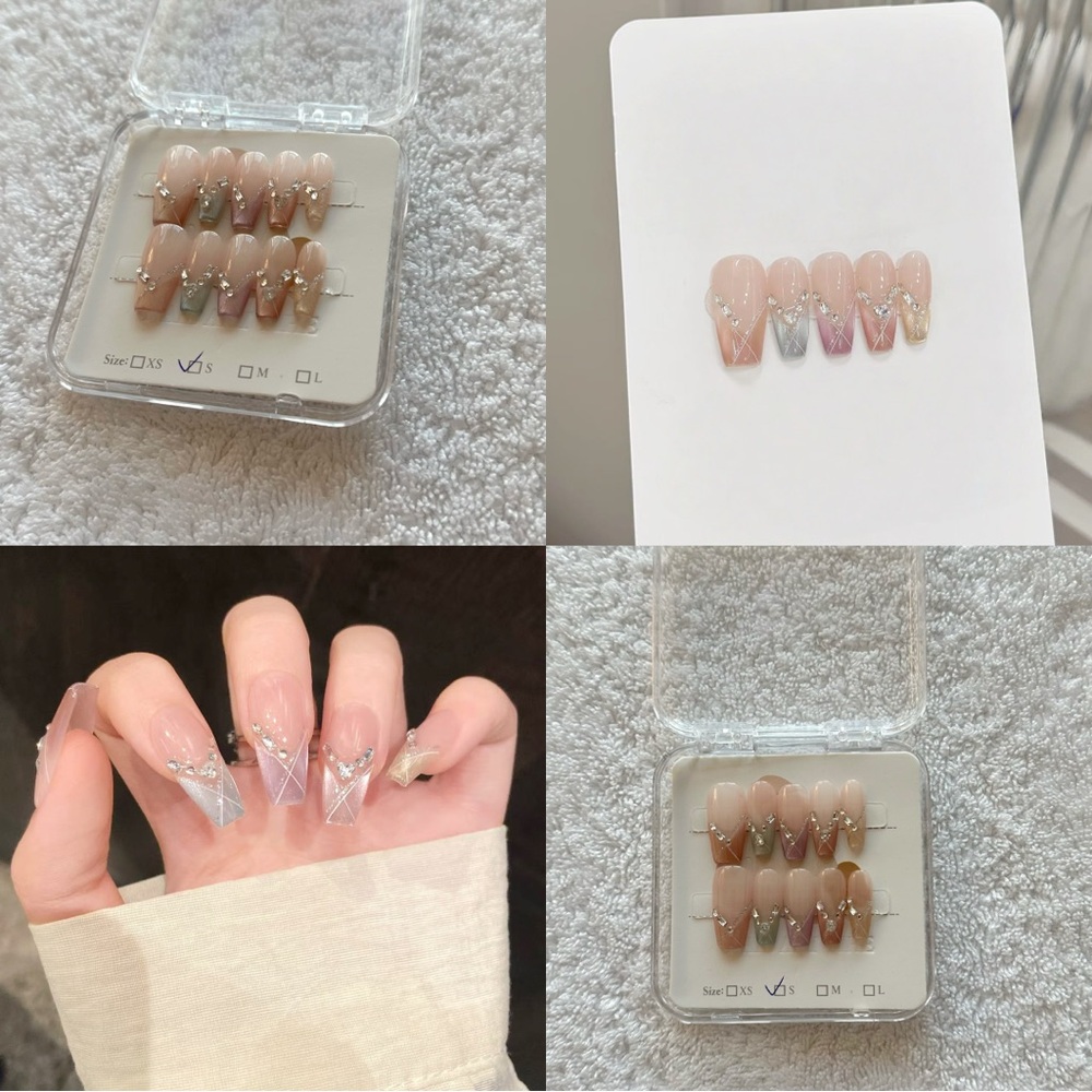 Crystal cat eye Press-On Nails